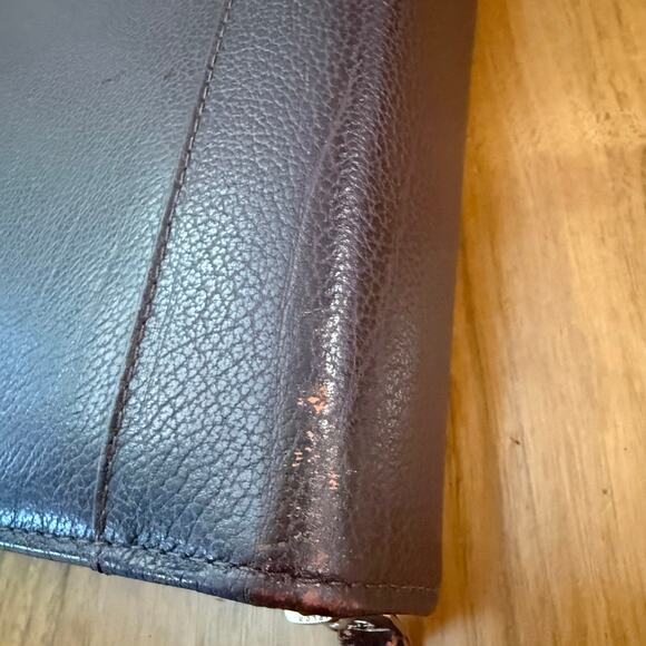 Franklin Quest Planner Brown Reddish Pebbled Leather Full Zip Large - Picture 15 of 16